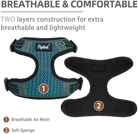 PUPTECK Dog Harness and Leash Set Medium Sized, Step in No Pull Adjustable - Image 2