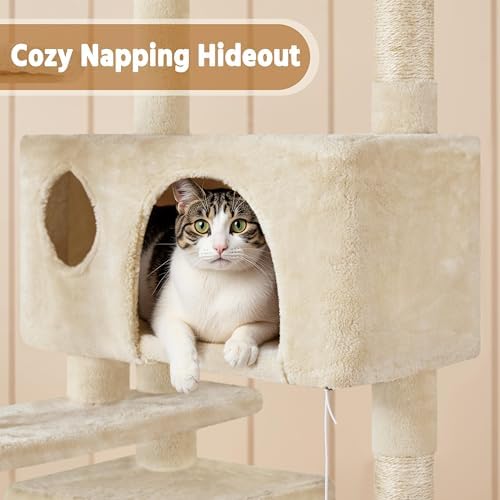 Yaheetech 62in Cat Tree Tower, Double Condo, Scratch Posts - Image 6