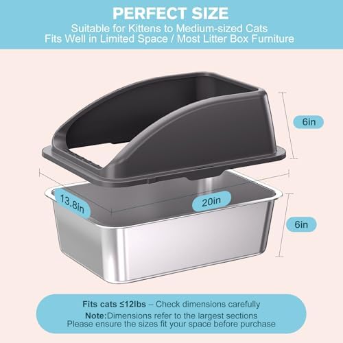 2PACK Stainless Steel Cat Litter Box, Large Litter Box - Image 3