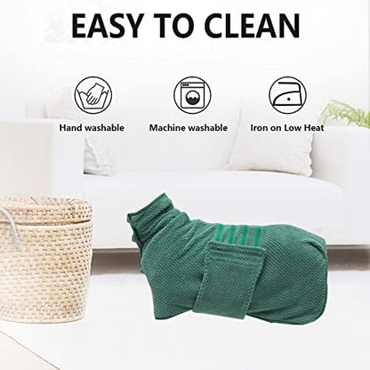 Geyecete Pineapple Grid Fast Drying Super Absorbent Dog Cat Bath Robe Towel - Image 3
