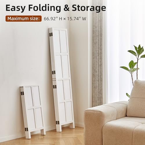 4 Panel Room Divider, 2-in-1 Detachable Privacy Screen - Image 6