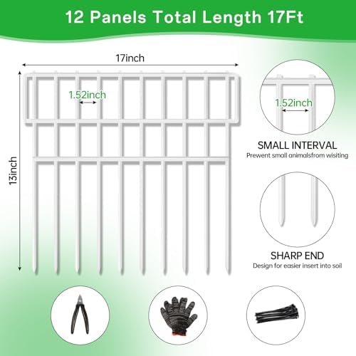 17ft X 13in Animal Barrier Fence, 12 Panels No Dig Fence - Image 2