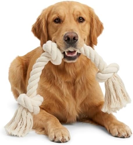 Barida Natural White Cotton Tough Dog Rope Toy by Barida