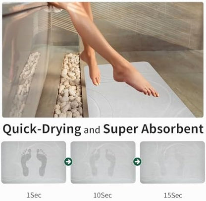 XMarrat Extra Large Stone Bath Mat, Diatomaceous Earth Mat, 31.5"x19.7" - Image 3