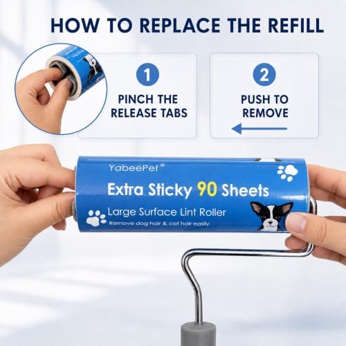 Extra Sticky Large Lint Roller Refills, 6.3'' Giant Lint Roller Refills - Image 3