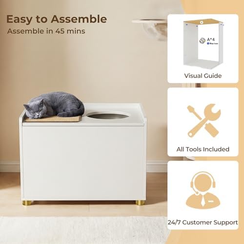 Amunrbrek Top Entry Litter Box Enclosure, Flip Top - Image 7
