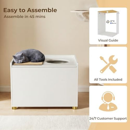 Amunrbrek Top Entry Litter Box Enclosure, Flip Top - Image 7