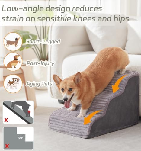 Laojin Balhen Dog Stairs for Small Dogs and Cats 18" H, High Density Support - Image 3