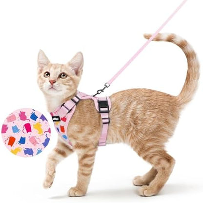rabbitgoo Cat Harness and Leash Set, Escape Proof Vest, Purrty Pink by rabbitgoo