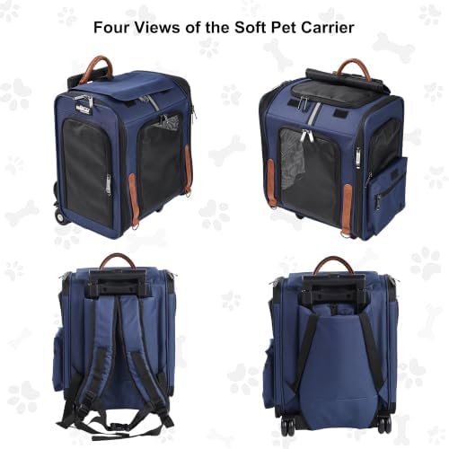 EliteField Deluxe Rolling Backpack Dog & Cat Carrier - Image 3