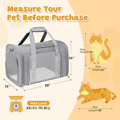 Large Cat Carrier Soft Up to 28 Lbs, Breathable Pet Bag - Image 2