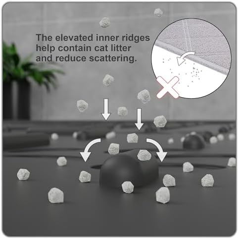 OHMO XXL Cat Litter Mat, 37.5x25.2 Black, Premium Silicone Rubber, Waterproof & - Image 3