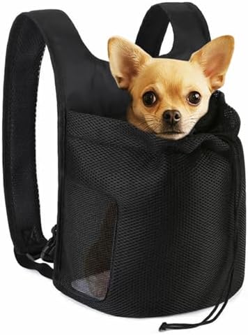 Dog Front Carrier Backpack, Ventilated Mesh Puppy Back Pack by NALIYOUHU