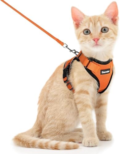 Dooradar Cat Harness and Leash Set, Adjustable and Escape Proof by Dooradar