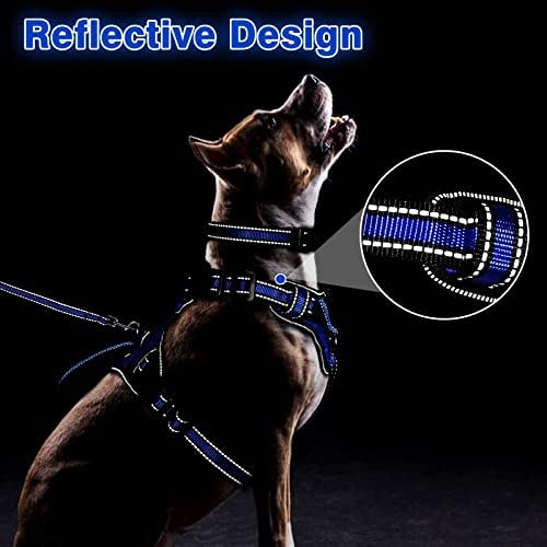 WINSEE Pet Harness Collar and Leash Set, All-in-one Reflective Dog Harness No - Image 5