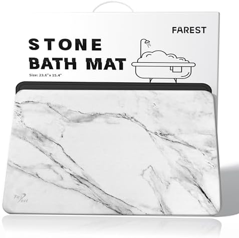Stone Bath Mat Diatomaceous Earth Shower Mat by Farest