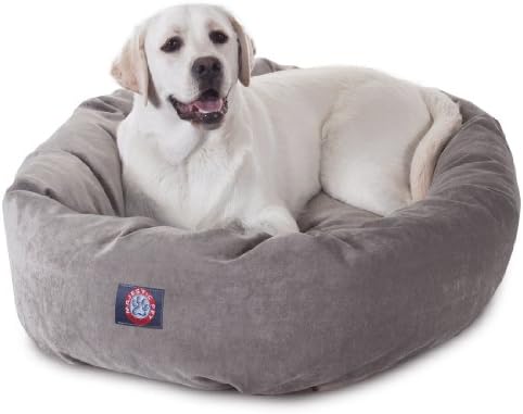 Majestic Pet 40 Inch Micro Velvet Calming Dog Bed Washable – Cozy Soft Round by MajesticPet