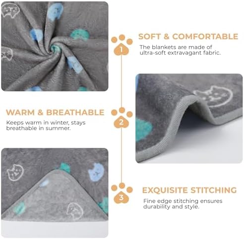 Luciphia 3 Pack Cute Cat Blankets Cozy Small Throw - Image 3