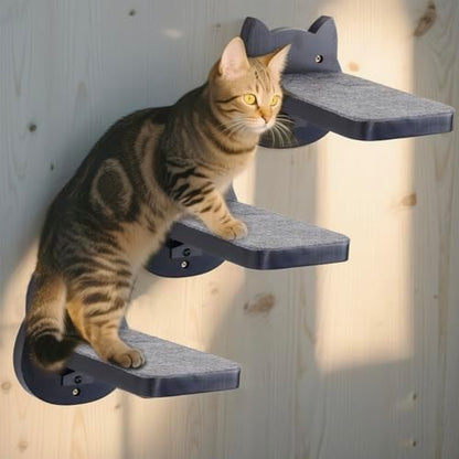 ESPETS Black Painted Solid Wood Cat Wall Climbing Steps - Image 7
