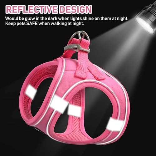 GAMUDA Small Pet Harness Collar and Leash Set, Step in No Chock No Pull Linen - Image 4