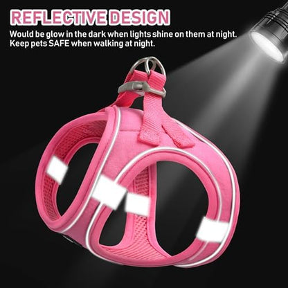 GAMUDA Small Pet Harness Collar and Leash Set, Step in No Chock No Pull Linen - Image 4