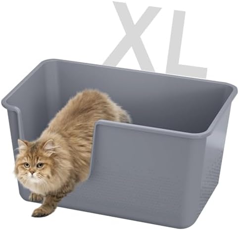 Jumbo Cat Litter Box with High Sides, 24.4" L× 15.1" W× 13.0" H, Extra Large by TAILRYTH