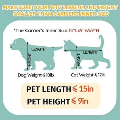 Petskd Small Pet Carrier 18" L x 11" W x 11" H Airline Approved - Image 4