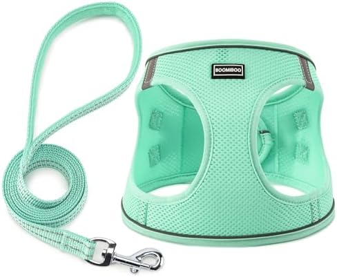 Dog Harness with Leash Set, Step-in Adjustable Puppy Pet Vest by BOOMIBOO