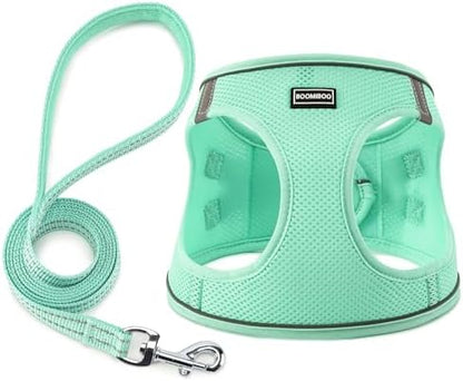 Dog Harness with Leash Set, Step-in Adjustable Puppy Pet Vest by BOOMIBOO