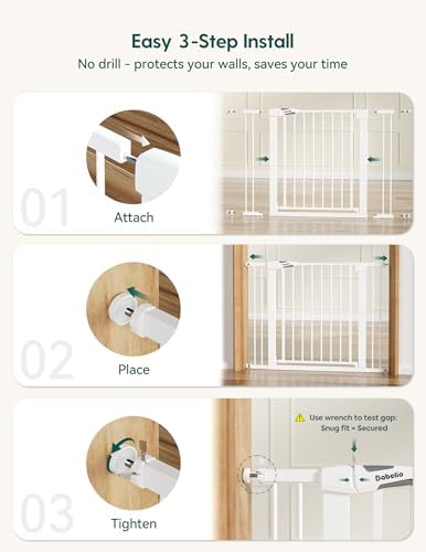 Babelio 26-40" Pressure Mounted Baby Gate - Image 5