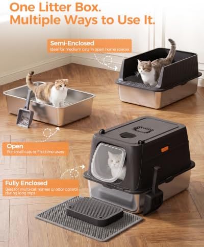 GTPLAYER XL Stainless Steel Cat Litter Box - Image 7
