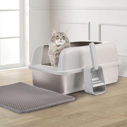 Henkelion 2 Pack Stainless Steel Cat Litter Box - Image 6