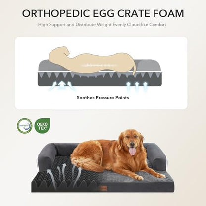 Waterproof Orthopedic Dog Bed for Large Dogs, Dark Grey - Image 2