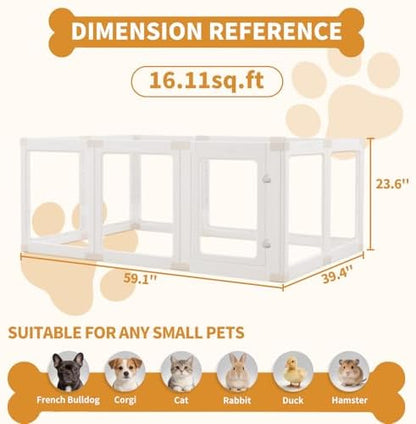 Acrylic Dog Playpen Indoor for Small Dogs & Puppies - Image 2