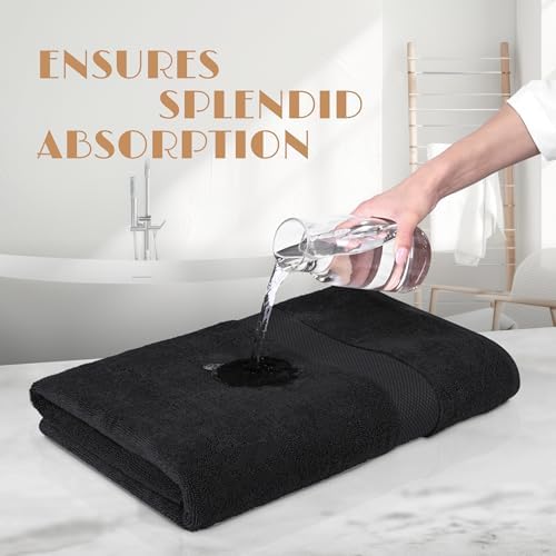 White Classic Wealuxe Black Bath Towels 24x50 Inch, Cotton Towel Set - Image 5