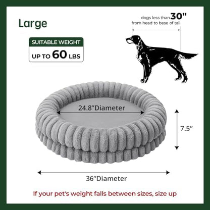 BALANCE Luxury Donut Dog Bed, 30 Inches Round Dog Bed Medium Size Dogs Washable - Image 5