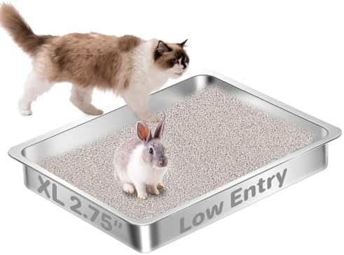 Low Entry Stainless Steel Cat Litter Box by Amibud