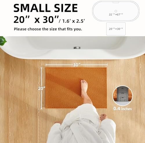 TYUU Bathroom Rugs Non Slip Washable, Super Absorbent Thin Bath Mat Small Quick - Image 2