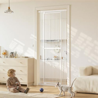 Extra Tall Cat Gate 51"-87" Height Adjustable Pressure Mounted 4 Extensions by GardnerPet