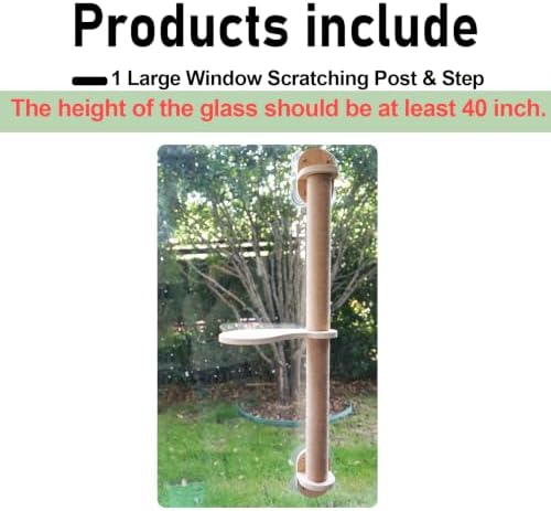 38.5in Scratching Post with Window Shelf Set - Image 2