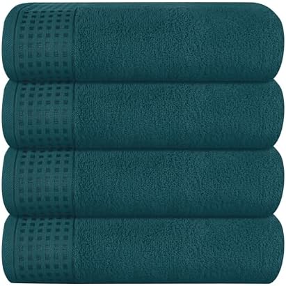 GLAMBURG Ultra Soft 4 Pack Oversized Bath Towel Set 27x54 inches, 100% Cotton by GLAMBURG