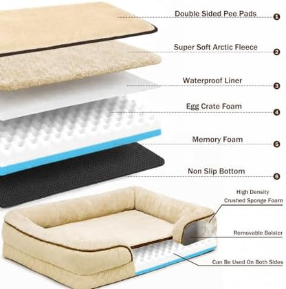 Large Dog Sofa Bed with Reusable Potty Pad - Image 3