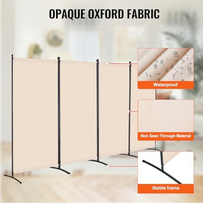 VEVOR Room Divider, 4 Panel Room Divider, Folding Privacy Screen and Portable - Image 3