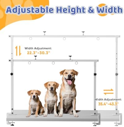 Dog Grooming Arm with Clamp for Large Dog, Adjustable Height to 33in and Width - Image 2