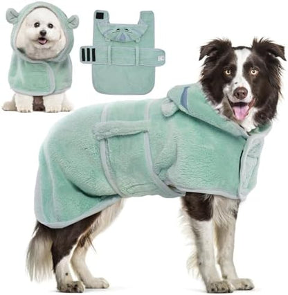 DENTRUN Dog Robes for After Bath Super Absorbent Fast Drying Coat by DENTRUN