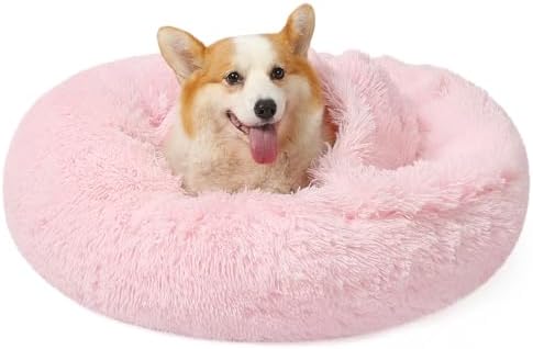 NOYAL Calming Donut Dog Bed, Hooded Cave by Noyal