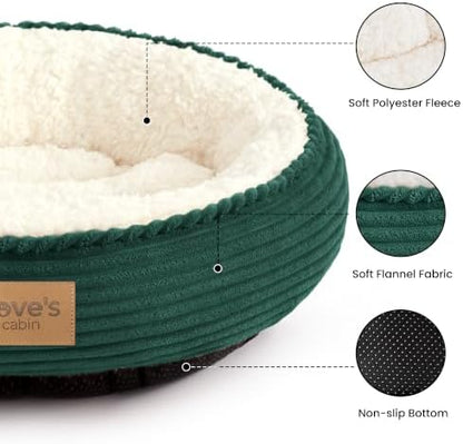 Love's cabin Round Donut Cat and Dog Cushion Bed, 20in Pet Bed - Image 2
