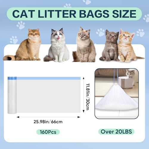 160 Count Cat Litter Box Liners Compatible - Image 2