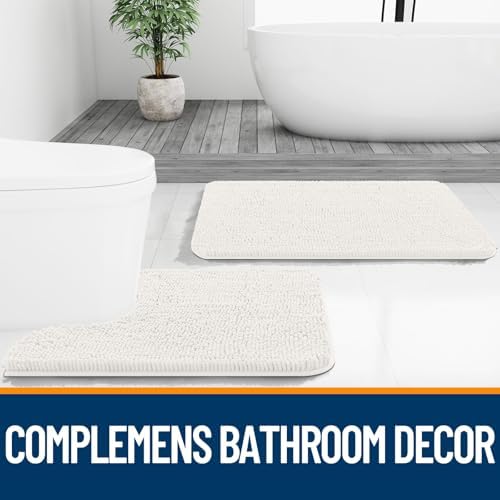 OLANLY Bathroom Runner Rugs 59x24, Extra Soft Absorbent Chenille Bath Rugs - Image 7