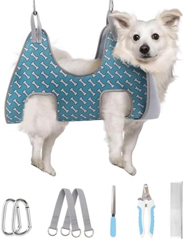 Supet Dog Grooming Hammock for Nail Trimming, Pet Grooming Hanging Harness by Supet
